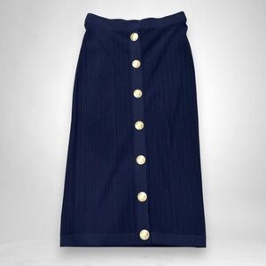 L'Agence Melania Pointelle Knit Skirt (Midnight)